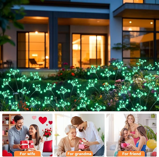 Solar Garden Lights 2 Pack Waterproof Solar Swaying Starburst Light Outdoor - Image 8