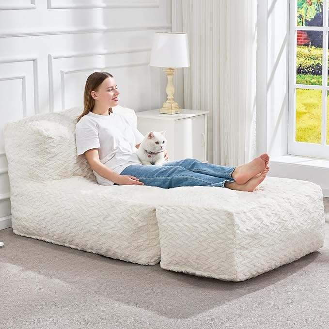 Hobestluk Bean Bag Chair Big Bean Bag Lounger - Image 3