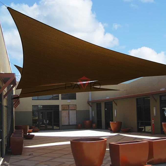 Patio Paradise 15' x 15' x 14'10" Sun Shade Sail Triangle Canopy, Permeable - Image 5
