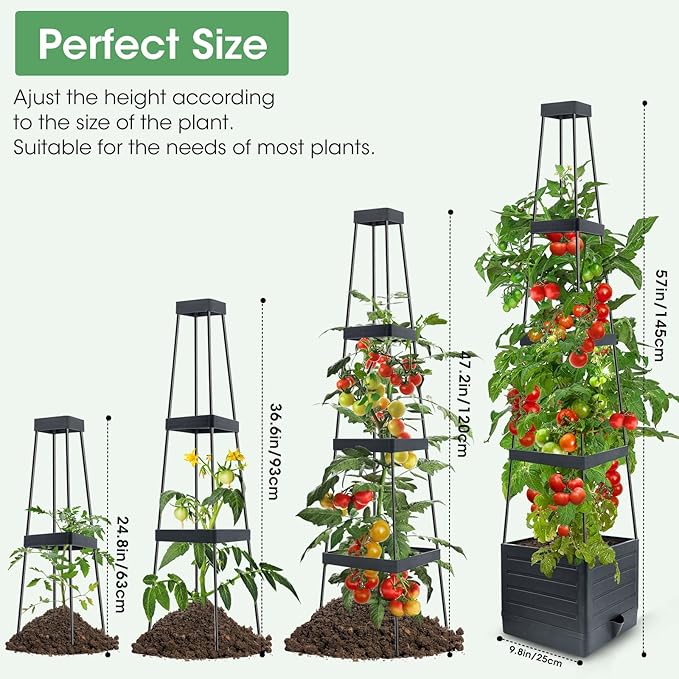 MQUPIN Tomato Planter Box with Trellis - Image 2