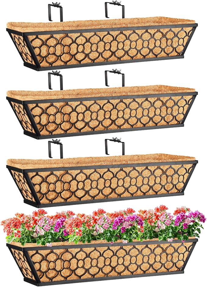 Riare 4 Pack 23 Inch Window Boxes Planters by Riare