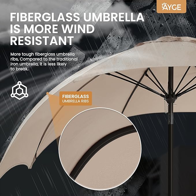 Ayge 9FT Large Outdoor Patio Umbrella Market Table Umbrella-UV Resistant - Image 2