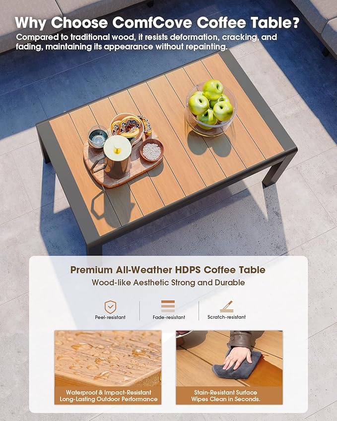 Aluminum Outdoor Patio Furniture Set 8 Seats, Outdoor Sectional Corner Sofa - Image 7
