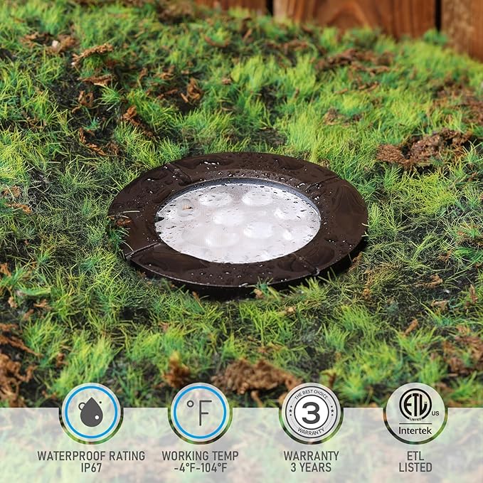 LEONLITE Dia. 4 Inch 5CCT Well Lights Landscape LED In Ground, 5 Color - Image 5