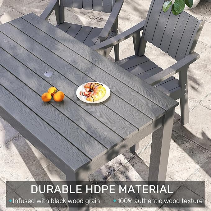 ZHUSI Patio Table and Chairs Set, Outdoor Table and Chairs, HDPE Outdoor Dining - Image 3