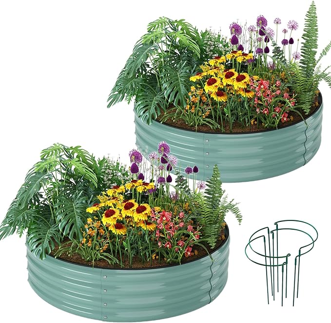 Galvanized Metal Planter Raised Garden Bed Kit by ZFHgarden