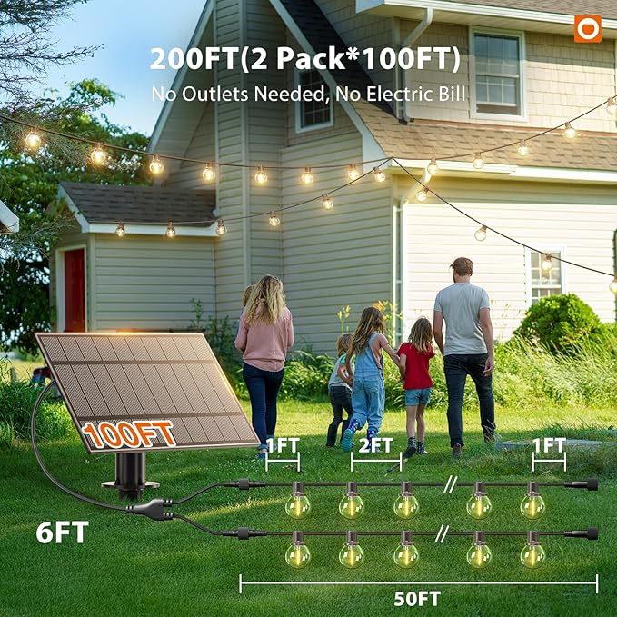 addlon 200FT Solar String Lights Outdoor Waterproof - Image 5