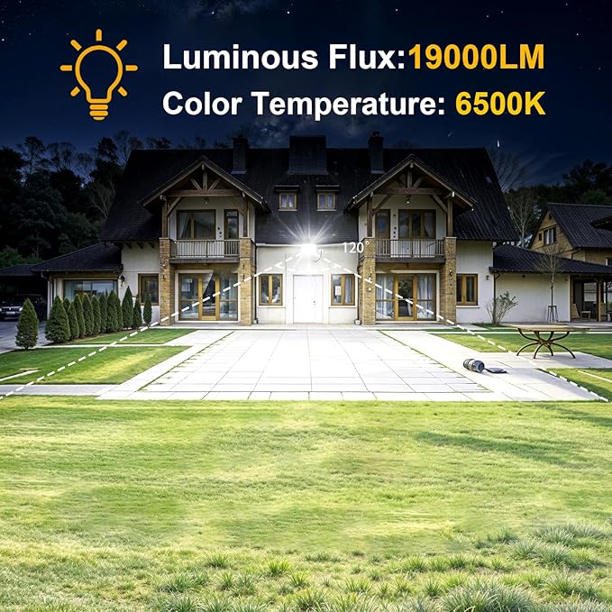 Onforu 200W Flood Lights Outdoor, 19000lm Bright LED Work Light - Image 3