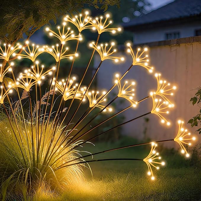 JJGoo Solar Garden Lights, New Upgraded 4 Pack Solar Swaying Starburst Light by JJGoo