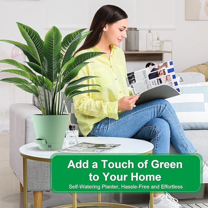 Self-Watering-Pots-for-Indoor-Plants, 8 Inch Flower Pots - Image 2
