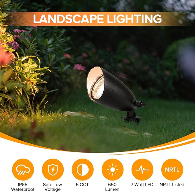 LUTEC 5CCT 12V Low Voltage Landscape Lighting Die-cast Aluminum Spot Lights - Image 7