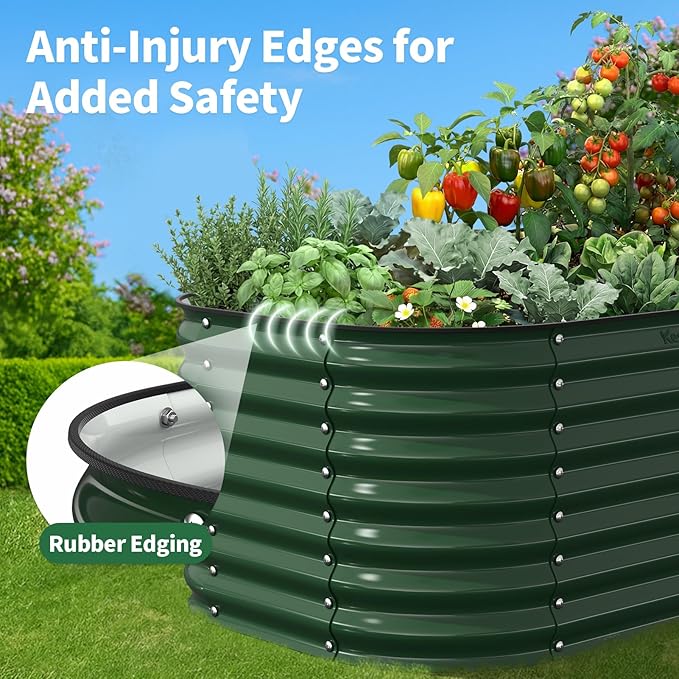 Kesfitt Raised Garden Bed Outdoor, Galvanized Steel Metal Raised Bed Planter - Image 8