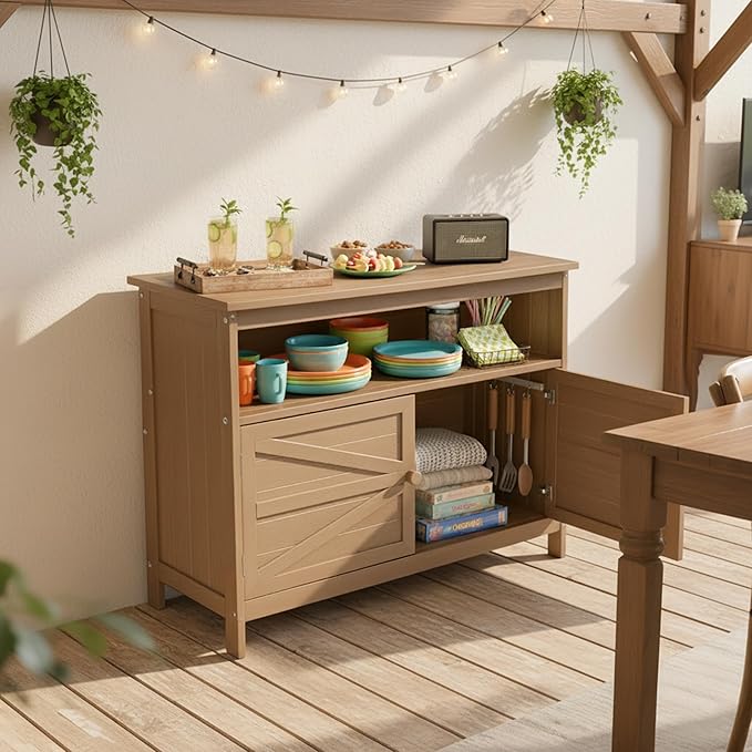 HIPS All-Weather Outdoor Storage Cabinet, Outdoor Sideboard - Image 2