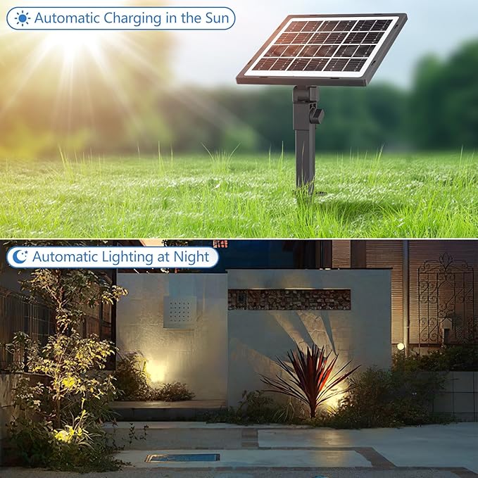 MEIHUA Solar Spot Lights Outdoor, 3 in 1 Landscape Spotlights 2700K Warm White - Image 7