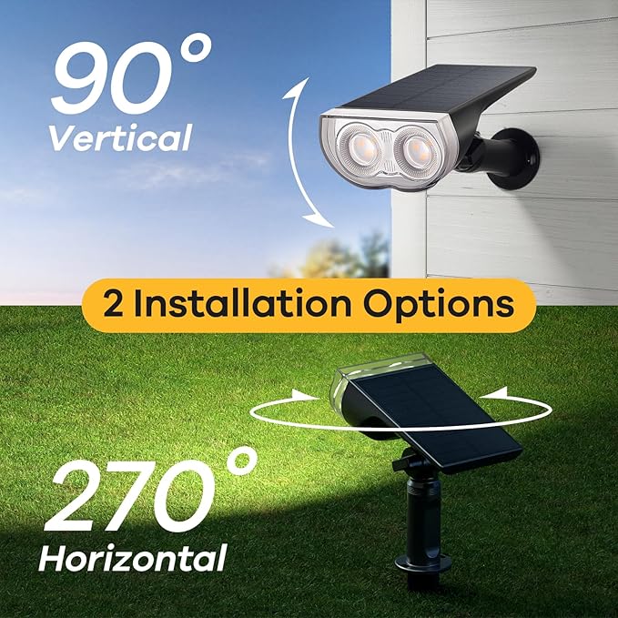 Consciot Solar Spotlights Outdoor, IP67 Waterproof 2-in-1 Solar Spot Lights - Image 7