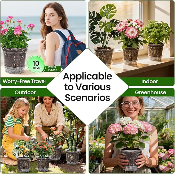 MIXC 12 Packs 6.5 Inch Self Watering Pots - Image 7