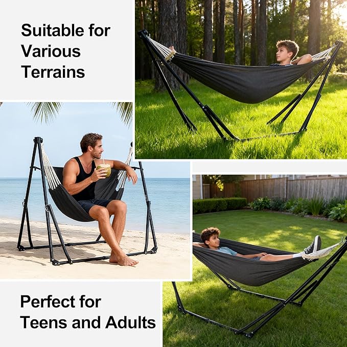 2-in-1 Hammock & Swing Chair for Teens – Adjustable Folding Chair - Image 8