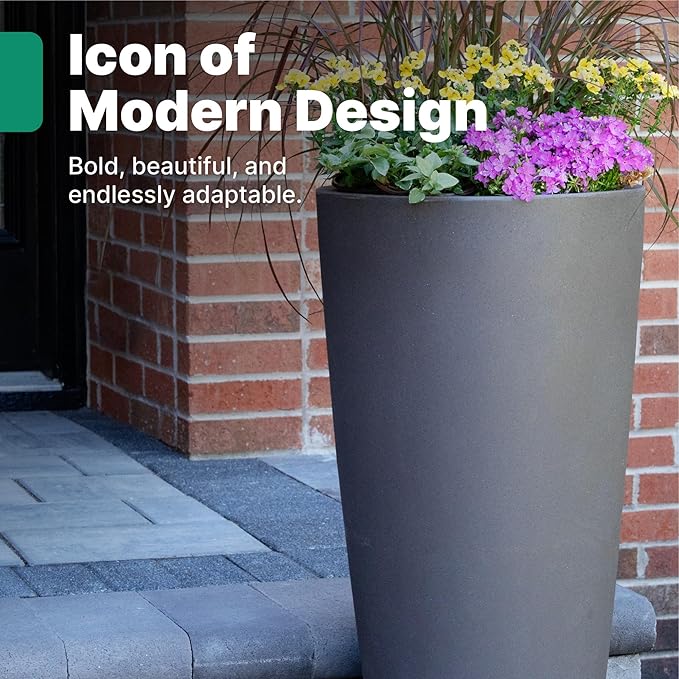Step2 Tremont Tall Round Tapered Planter, Indoor/Outdoor Plants, Efficient - Image 2