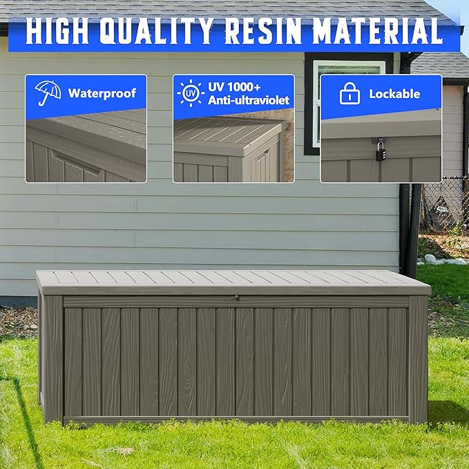 Outdoor Storage Box, Resin Deck Boxes Indoor and outdoor, Waterproof Storage - Image 5