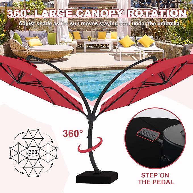 GarveeLife 11FT Cantilever Patio Umbrella - Image 7