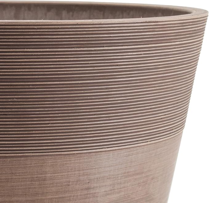 PSW Pot Collection FM30TP 12-inch Plastic/Stone/Wood Composite Large Ribbed - Image 3