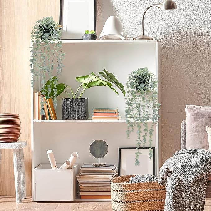 COCOBOO 2 Pcs Artificial Eucalyptus Plants Shelf Hanging Fake Plant in Pot - Image 6