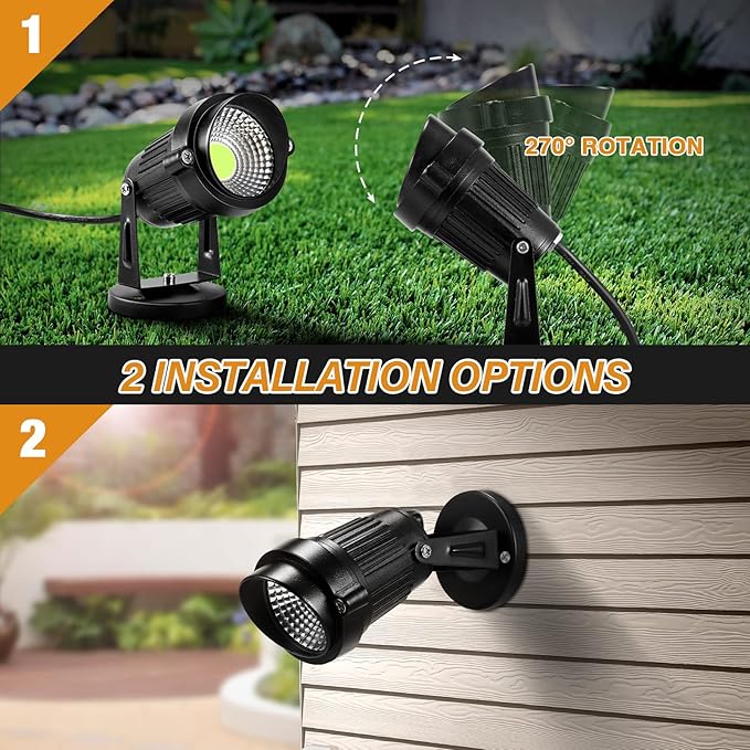 LemonBest Landscape Lights - 5W 110V Outdoor Spotlight - Waterproof IP65-3000K - Image 7