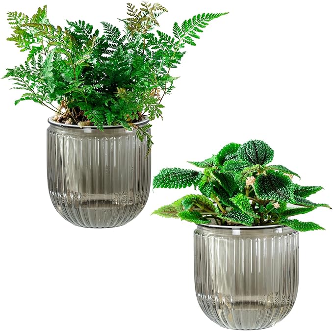 Melphoe Self Watering Pots for Indoor Plants Planter, 4.3 Inch 2 Pack Planters by Melphoe