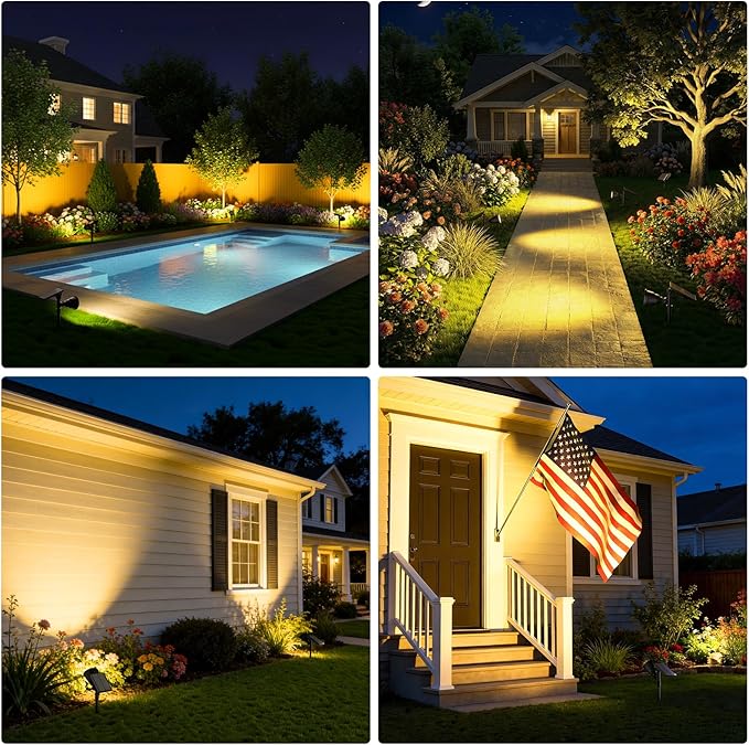 JSOT 600 Lumen Bright Solar Lights Outdoor Waterproof, Solar Powered Landscape - Image 2