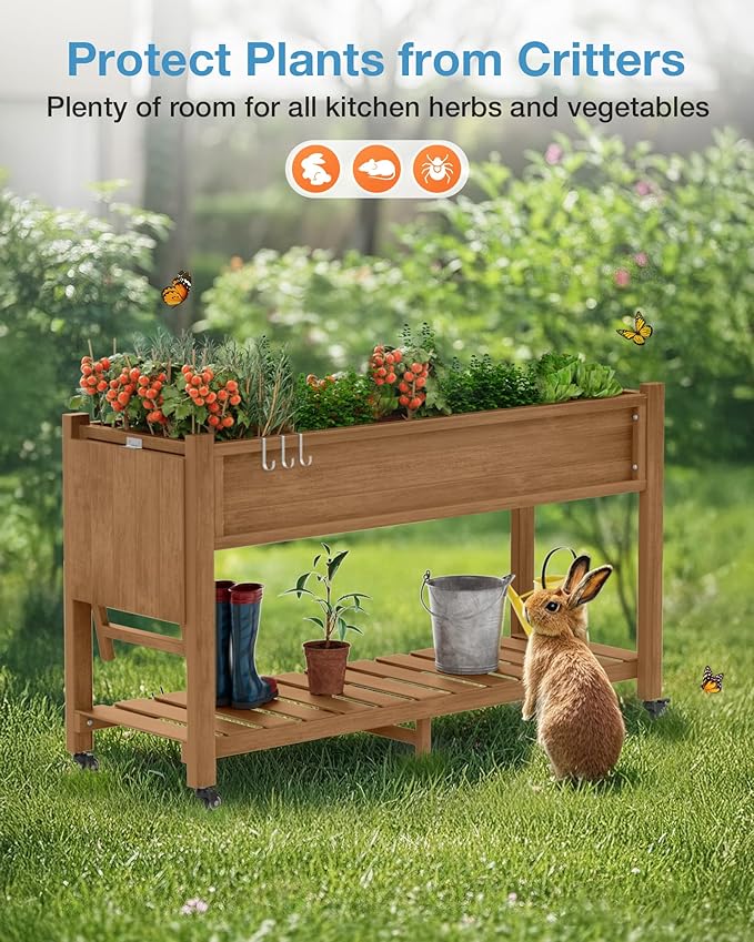 YEFU Raised Garden Bed with Legs: 57x18x30in Weight Capacity 400lb - Image 6