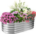 17" Tall Elevated Oval Metal Raised Garden Bed - 4ft x 2ft in Size and 0.8MM by TBMLC