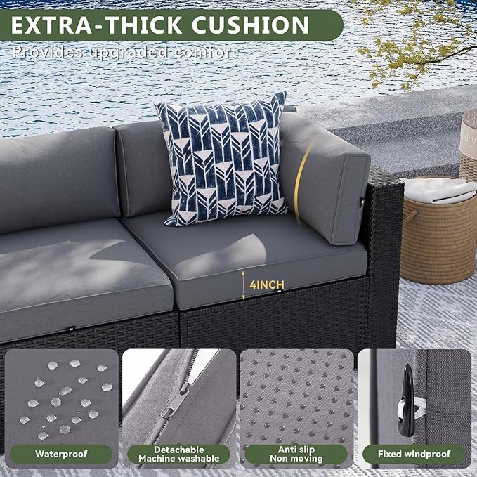 Aoxun Patio Furniture Sets, 2-Piece Outdoor Patio Furniture - Image 4