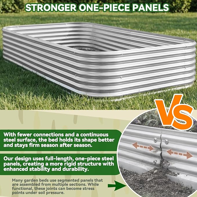 3 Pack Raised Beds for Gardening, Corrugated Galvanized Steel Raised Garden Bed - Image 3