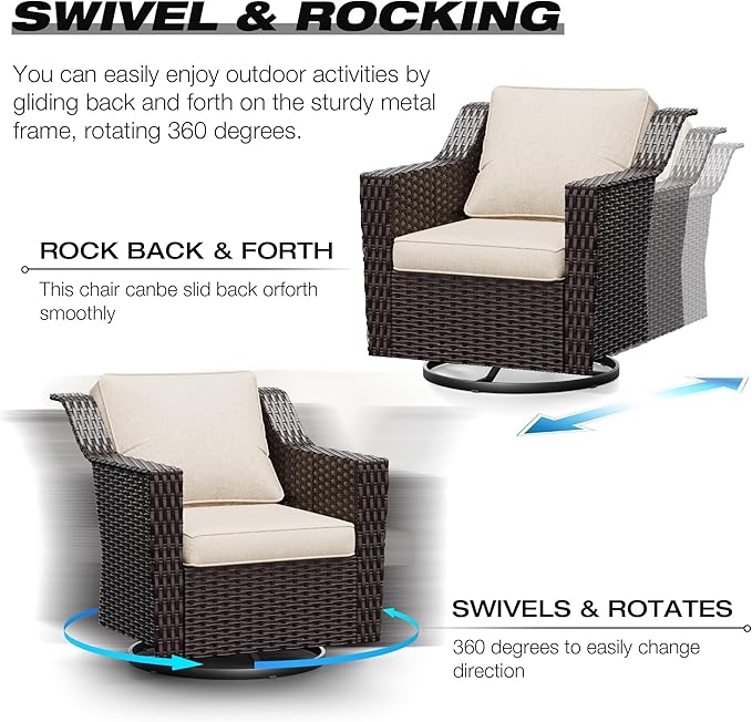Joyside Wicker Patio Furniture Sets, 10 Pieces Upgraded Large Size Outdoor - Image 3
