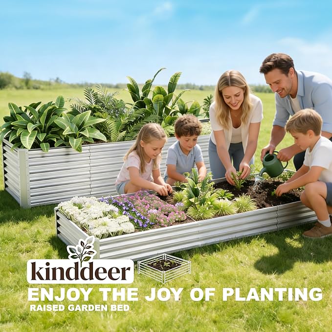 8x4x2ft Raised Garden Beds Kit, Galvanized Planter Garden Boxes Outdoor - Image 5