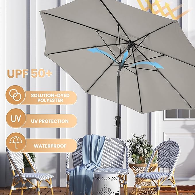 Ayge 9FT Large Outdoor Patio Umbrella Market Table Umbrella-UV Resistant - Image 6