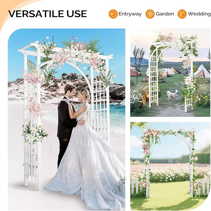 VINGLI 85in Wooden Arbor, Wedding Arch - Image 3
