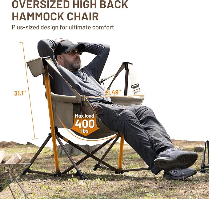 TIMBER RIDGE Hammock Camping Chair, Oversized Swinging Chair - Image 11