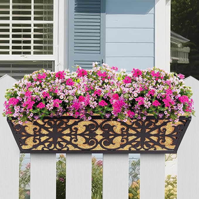 4 Pack 24 Inch Window Boxes Planters Railing Planter Box - Image 6
