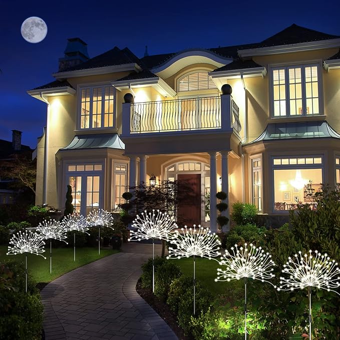 Unihoh Solar Garden Lights Outdoor, 4 Pack 120 LED Waterproof Decorative String - Image 3