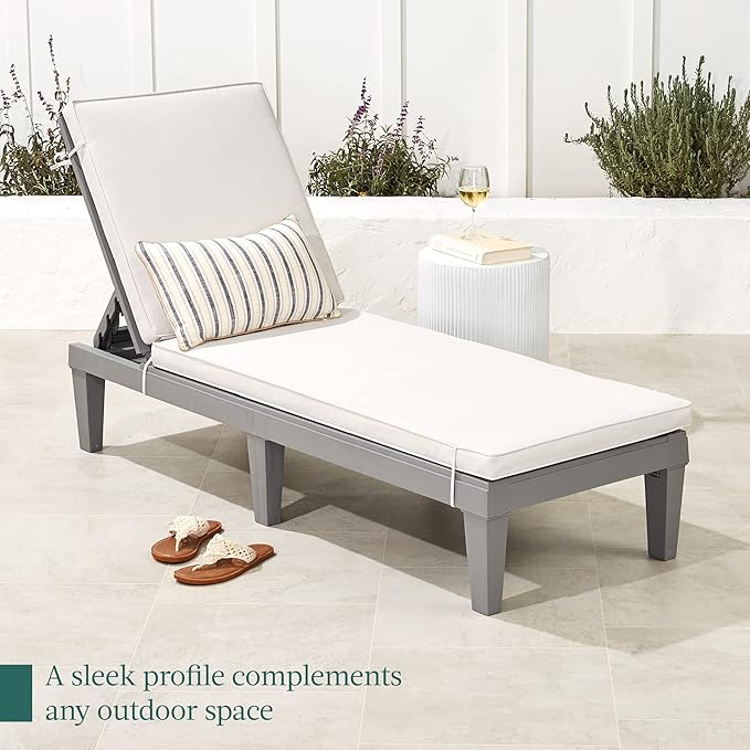 Best Choice Products Outdoor Lounge Chair, Resin Patio Chaise Lounger - Image 2