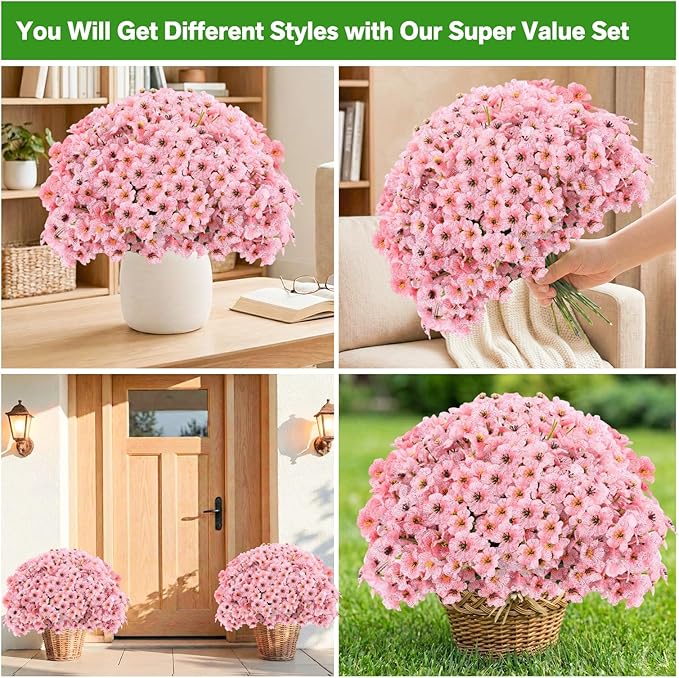 22 Pack Artificial Flowers Outdoor Fake Plants, Faux Flowers UV Resistant - Image 3