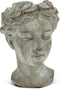 Abbott Collection Goddess Head Planter – Extra Small Cement Indoor and Outdoor by AbbottCollection