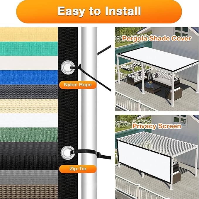 Artpuch Outdoor Pergola Shade Cover 5' X 14' Sun Shade Cloth - Image 5