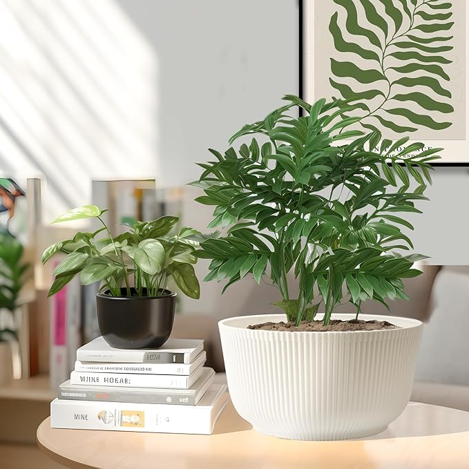 T4U 12 Inch Large Self Watering Plant Pots, Wide Self Watering Planter - Image 6
