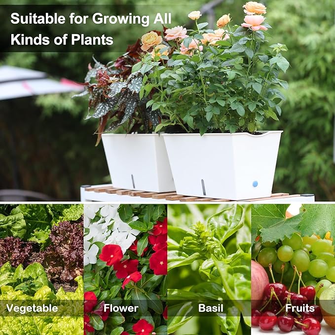 Window Box Planter 6 Pcs, 12.1 Inches Self Watering Plant Pots Rectangle Flower - Image 2