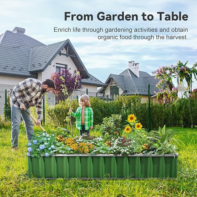 KING BIRD Raised Garden Bed 101" x 36" x 12" 4 Installation Methods - Image 8