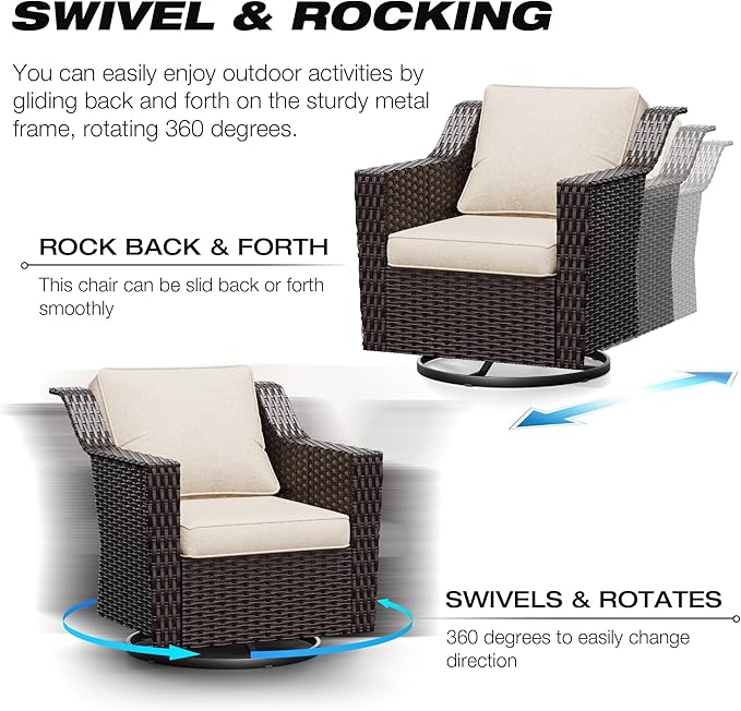 Joyside Wicker Patio Furniture Sets, 9 Pieces Upgraded Large Size Outdoor - Image 3