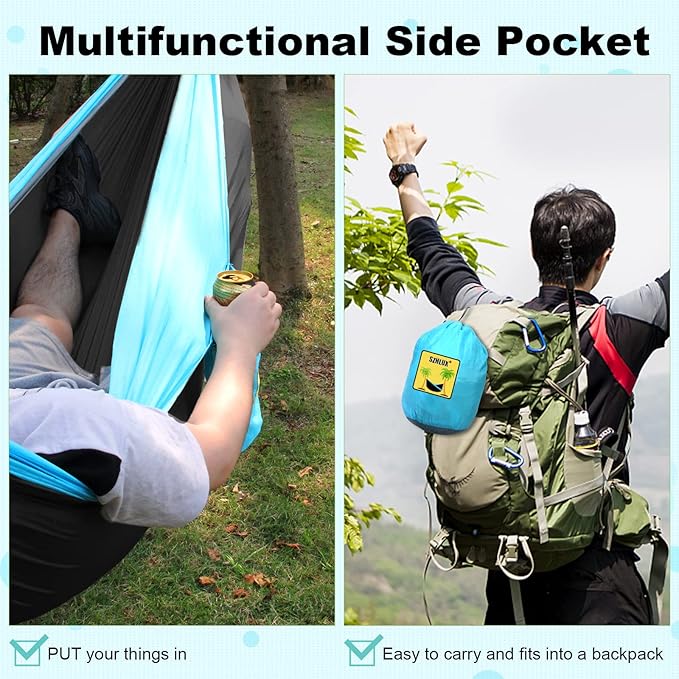 SZHLUX Camping Hammock Double & Single Portable Hammocks - Image 6
