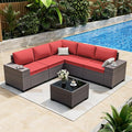 ALAULM 6 Pieces Patio Furniture Set, Oversized Seat/Armrest and High Back by ALAULM